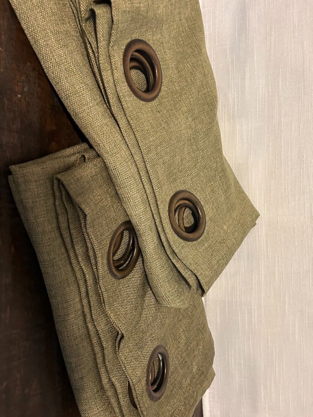 60 - 79" Jaclyn Smith Home Decor Olive Green Grommet Curtain Panel Set